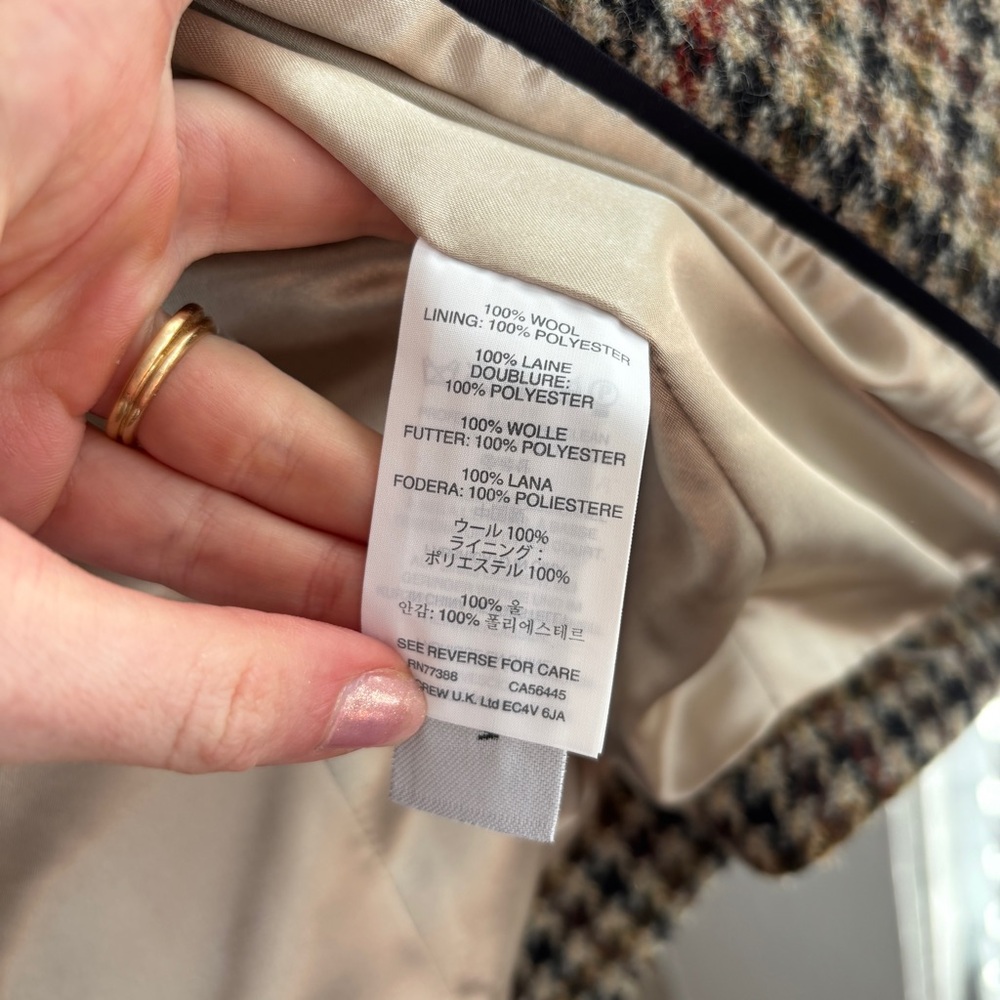 J. Crew Regent Houndstooth Wool Blazer with RhinestoneCollar - Picture 3 of 7